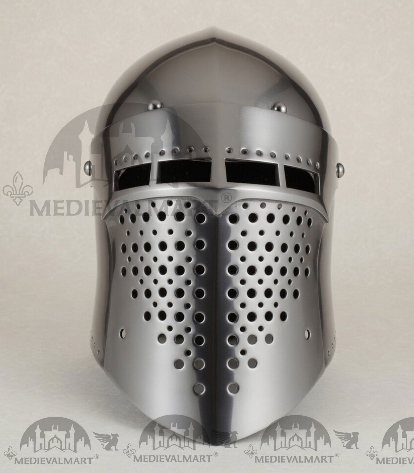 MEDIEVALMART Medieval Forged Steel Alexander (ROA 1332) Full Size War Helmet