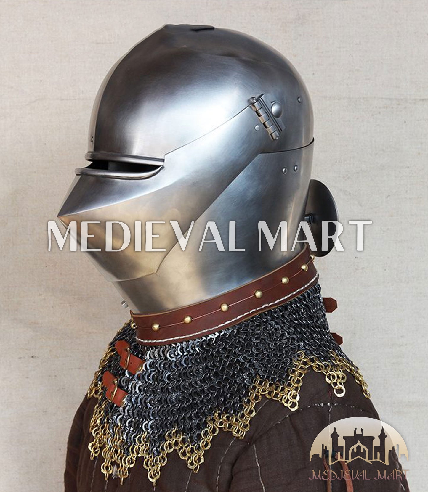 MEDIEVALMART XV Century Italian King Guard Houndskull Combat Bascinet Helmet