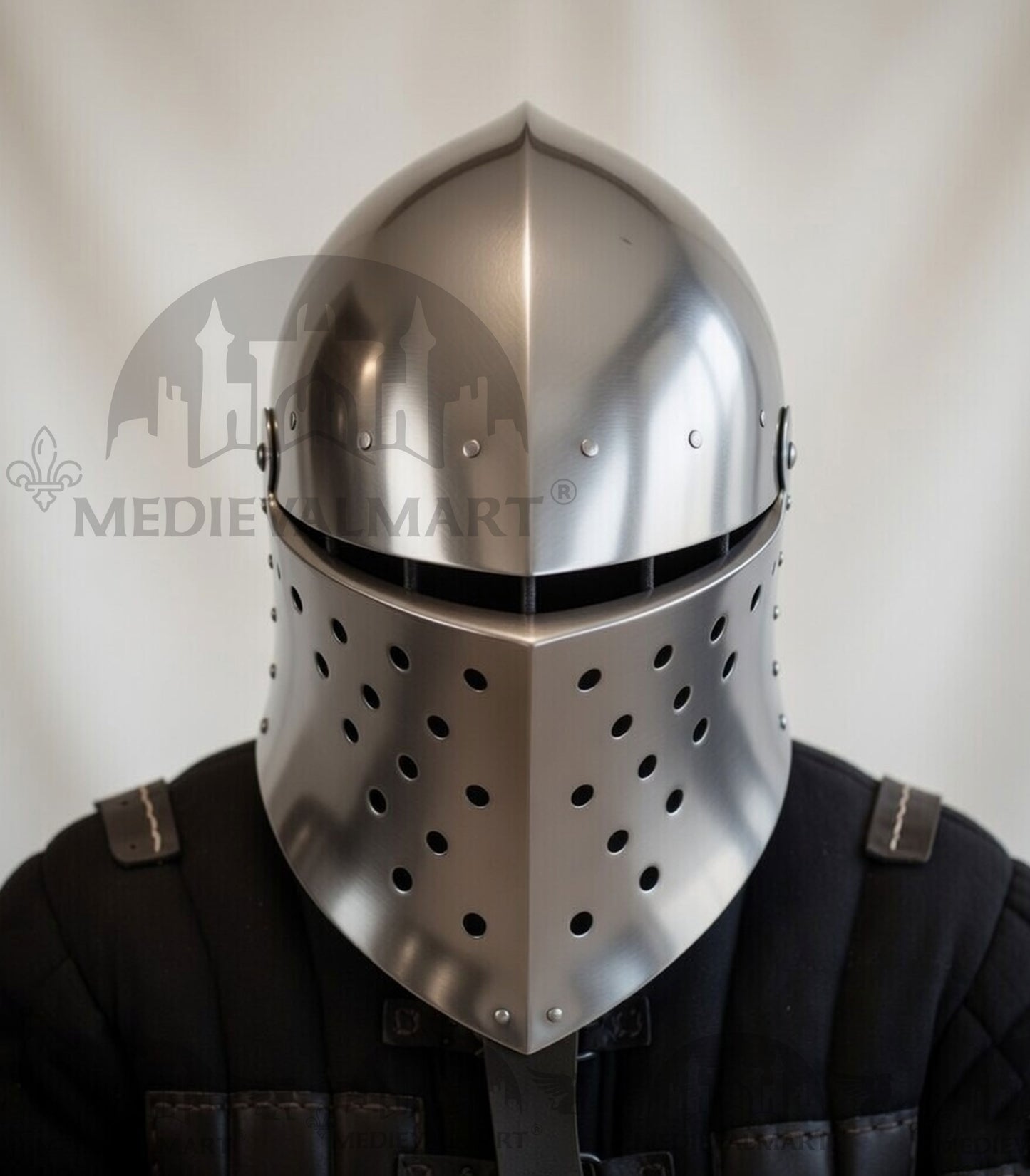 MEDIEVALMART 14th-Century Gothic European knight Modern Fighting Samson Helmet for IMCF