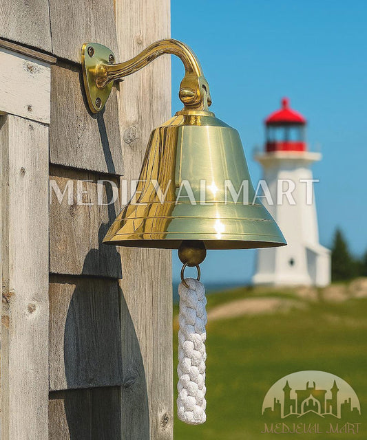 MEDIEVALMART Personalized Brass Bell - Custom Engraved with Multiple Sizes [3"-12"] Indoor / Outdoor Wall Mounted Bell | Christmas Gifts, Gift for Dad, Gift for Mom