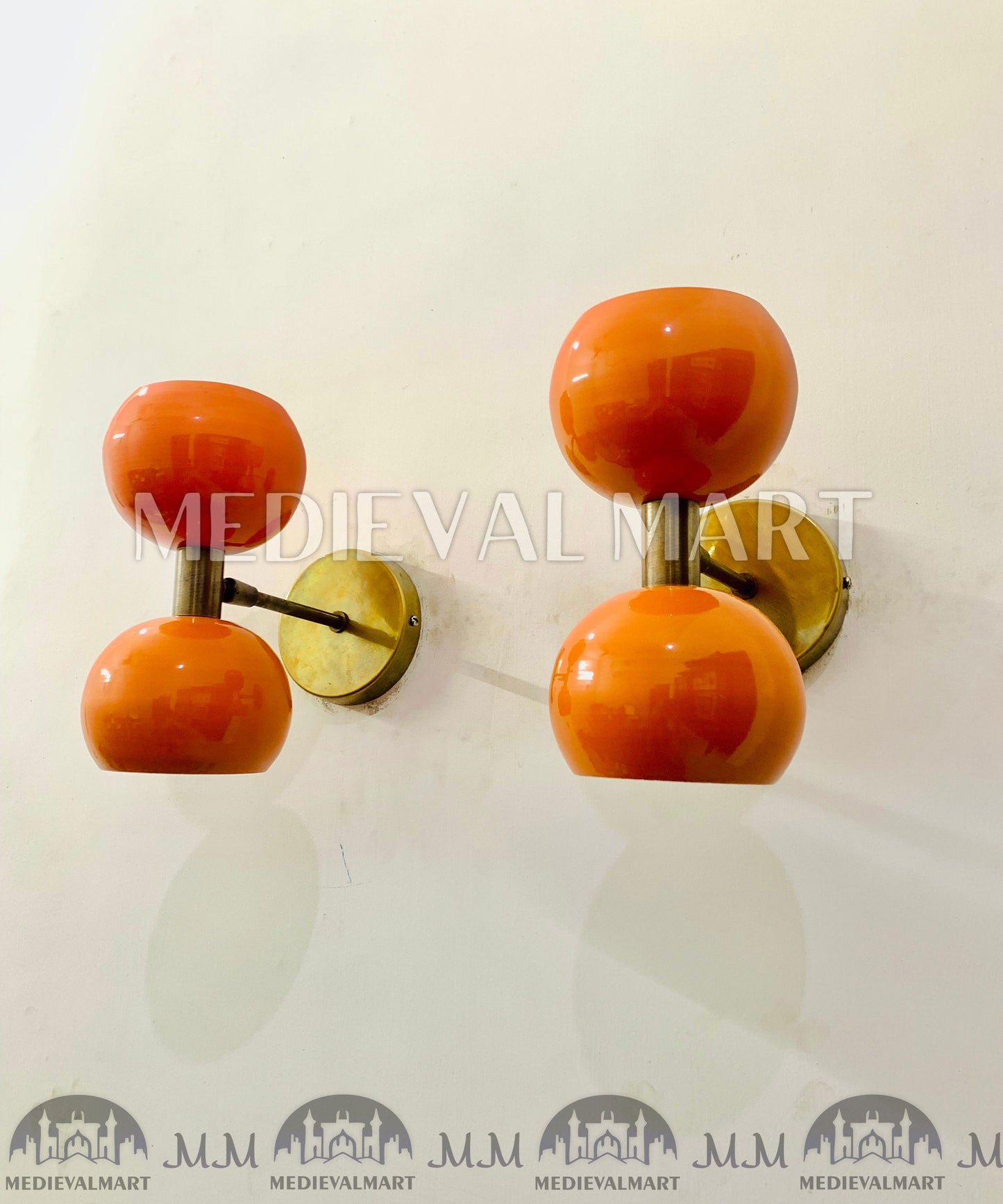 MEDIEVALMART Handmade Diabolo Wall Sconce Brass Stilnovo Style Wall Fixture Vanity Lights