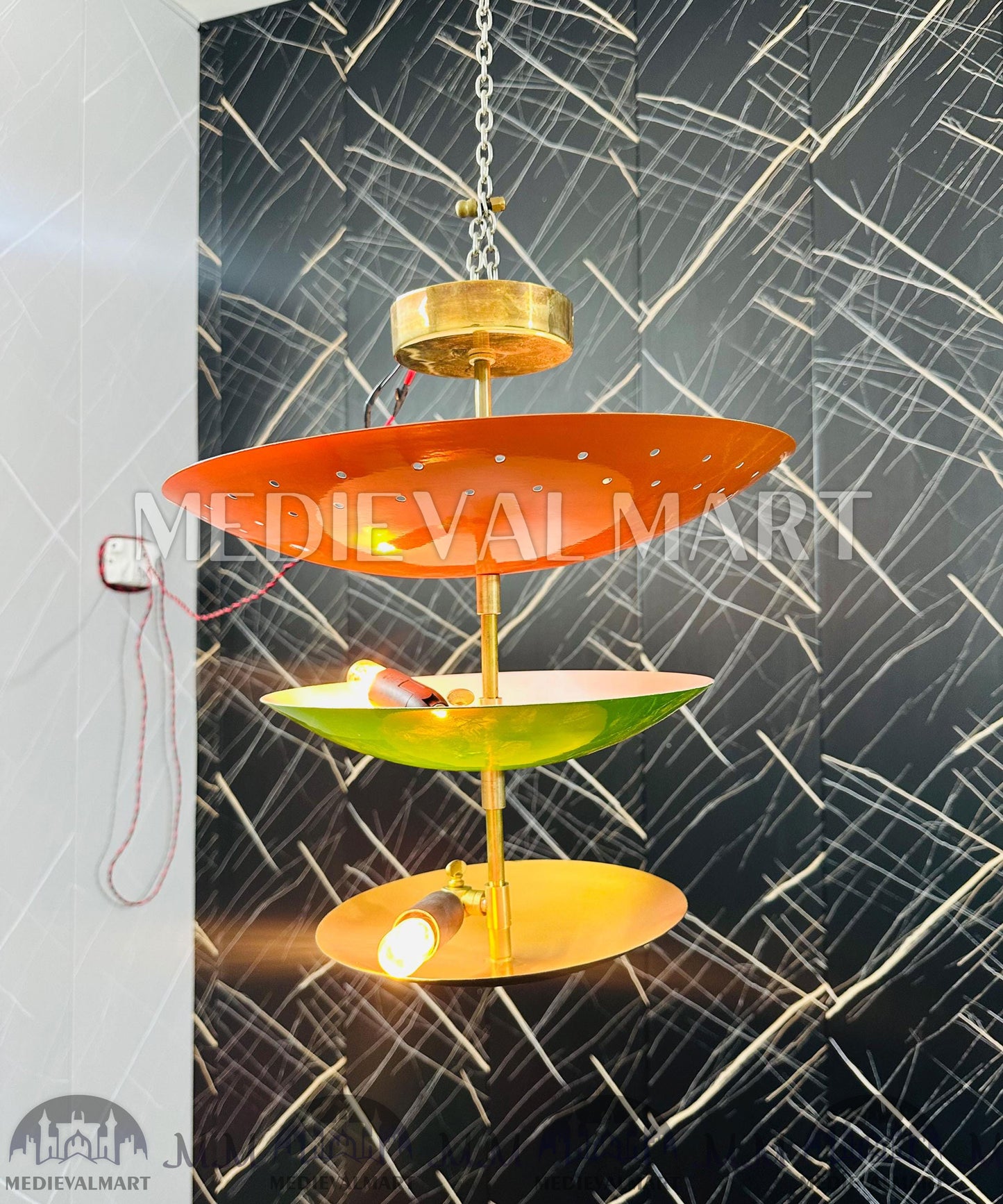 MEDIEVALMART Customized Modern Brass Pendant Light: Handcrafted Ceiling Lamp