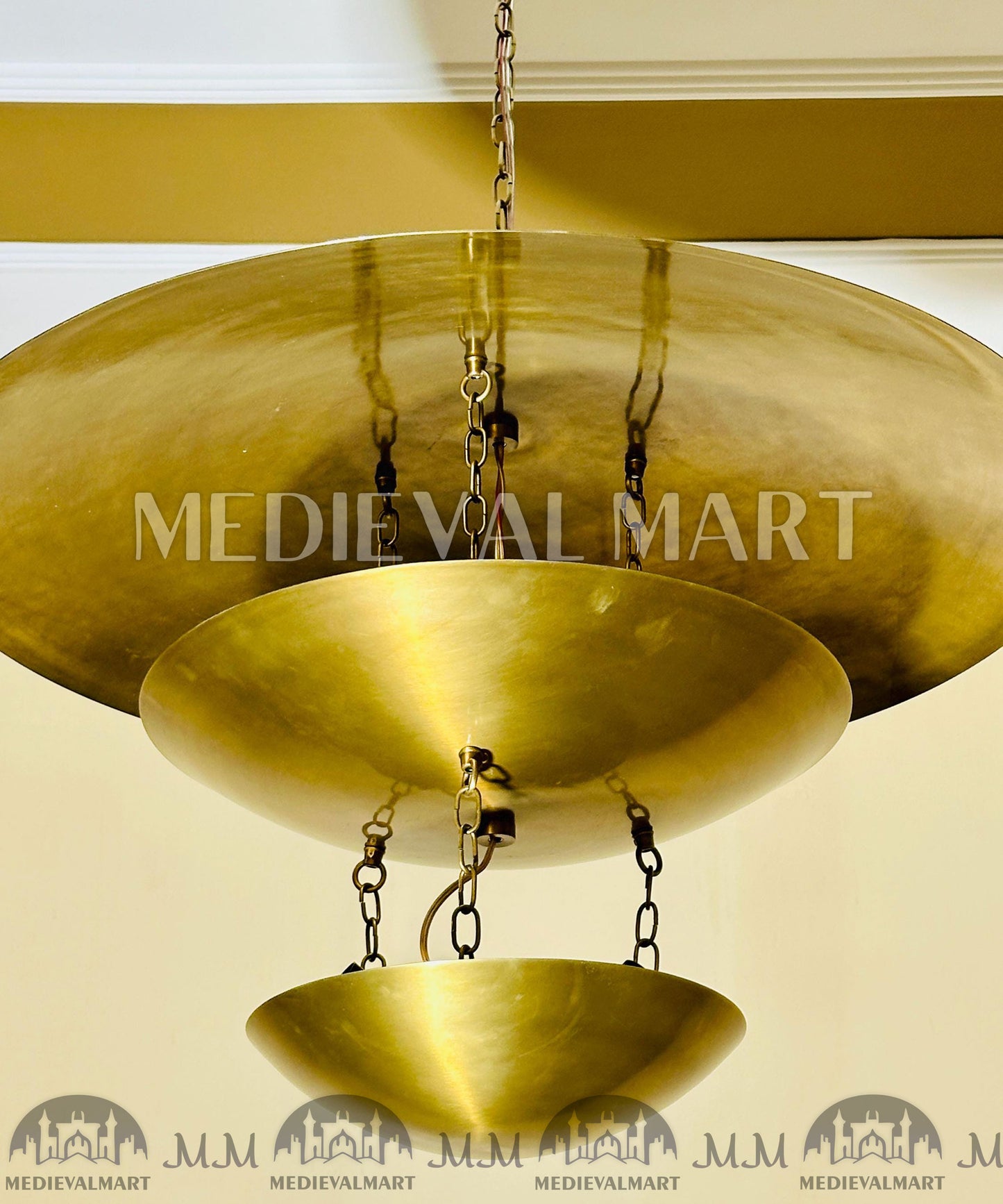 MEDIEVALMART Mid Century Modern Brass Sputnik Chandelier - 6 Light Ceiling Fixture