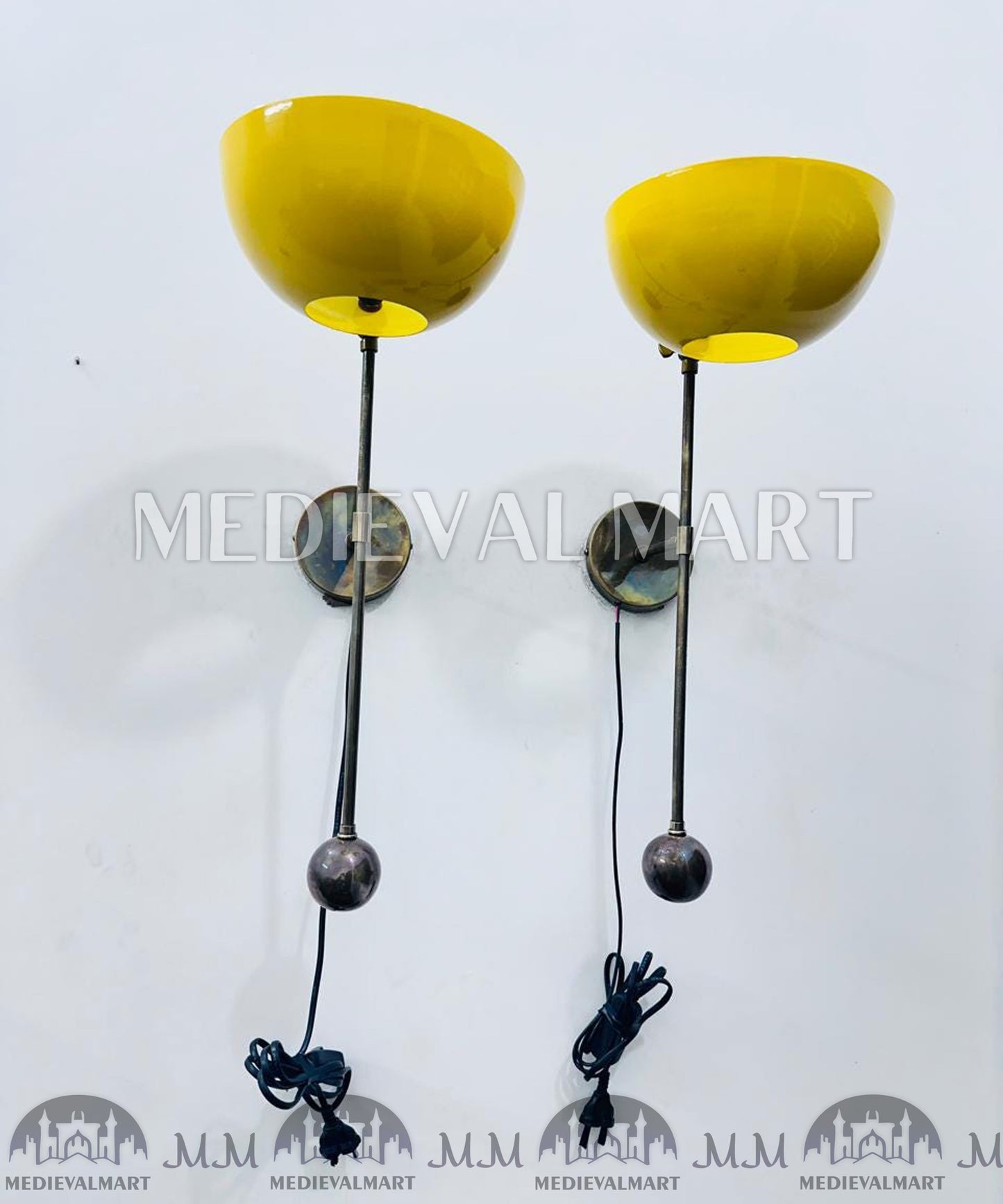 MEDIEVALMART Handmade Brass Wall Sconce: Modern Italian Stilnovo Style Lighting