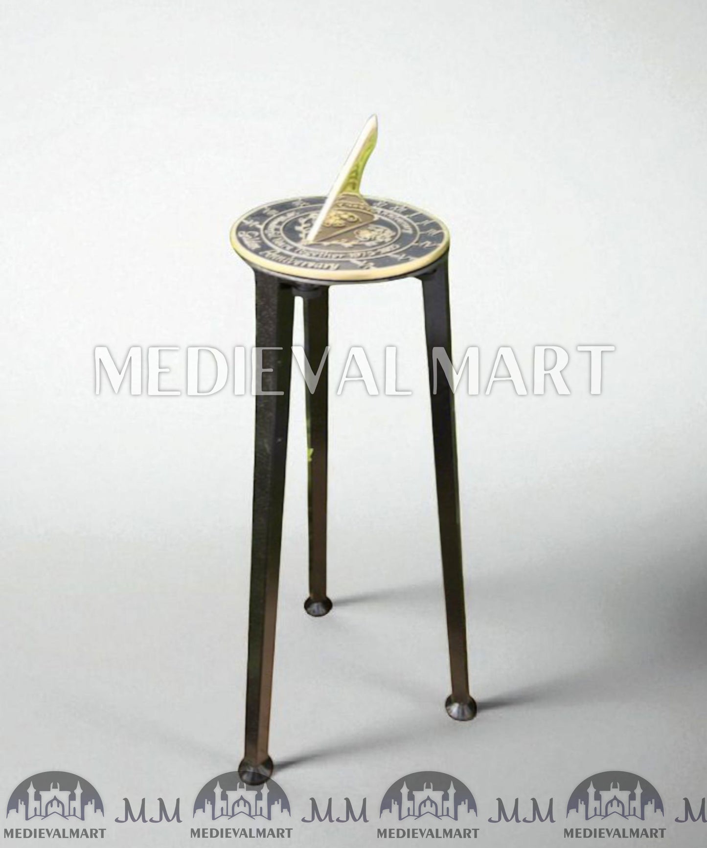 MEDIEVALMART 50th "Wonderful Years" Golden Anniversary Sundial Clock Best Gift For Anniversary Day