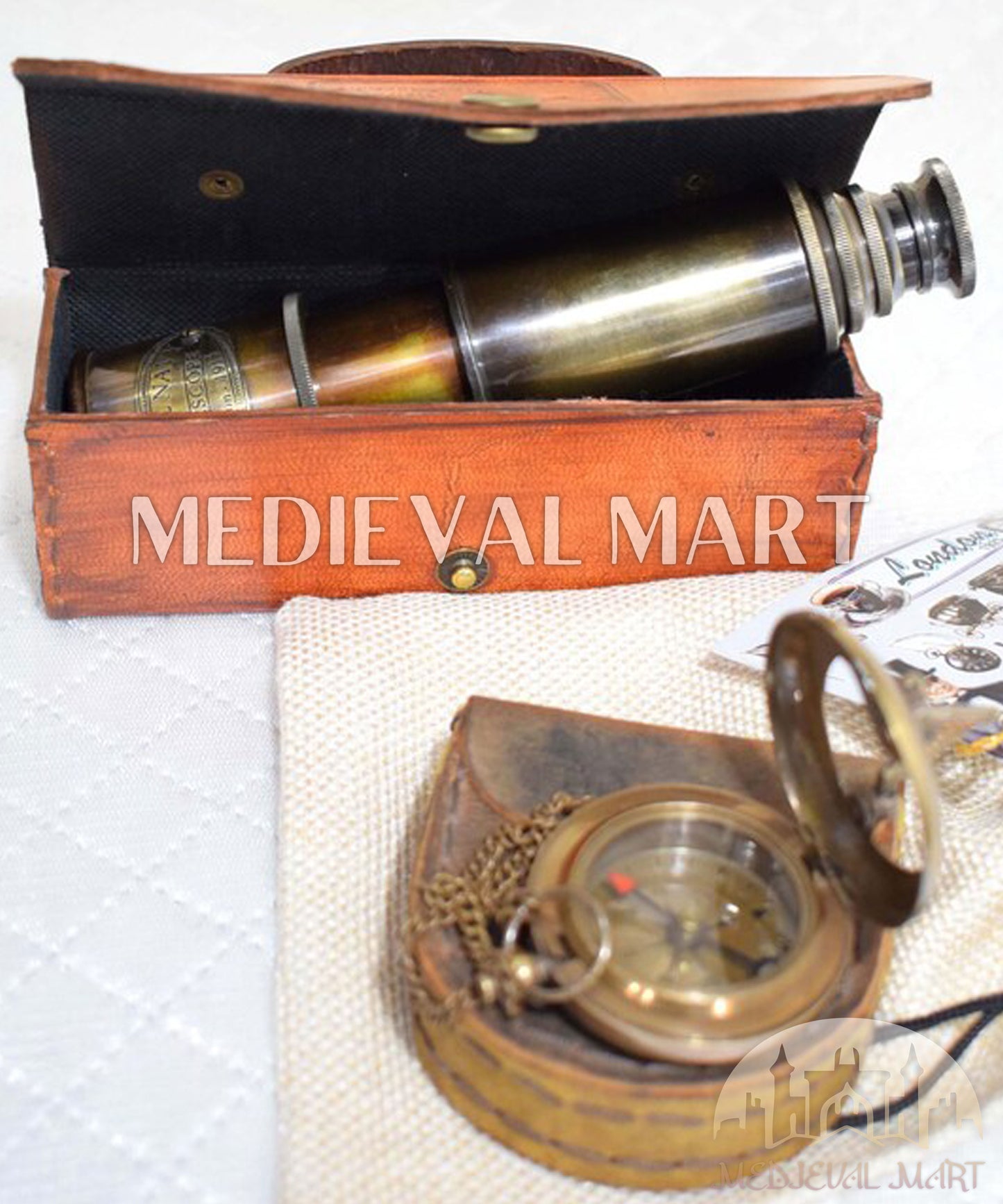 MEDIEVALMART Nautical Personalized Working Telescope Pirates Spyglass Gift For Dad