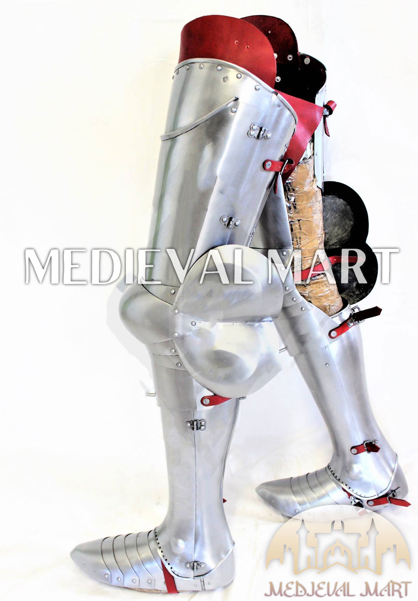MEDIEVALMART Medieval Knight Full Legs Armor "Buff Polish"