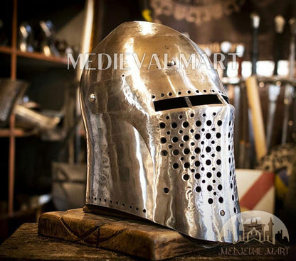 MEDIEVALMART Medieval Forged Steel Alexander (ROA 1332) Full Size War Helmet
