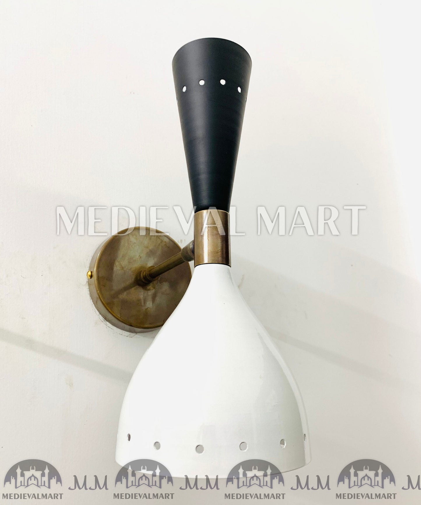 MEDIEVALMART 1950's Mid Century Wall Sconce Diabolo Pair of Modern Italian Wall Lights Fixture