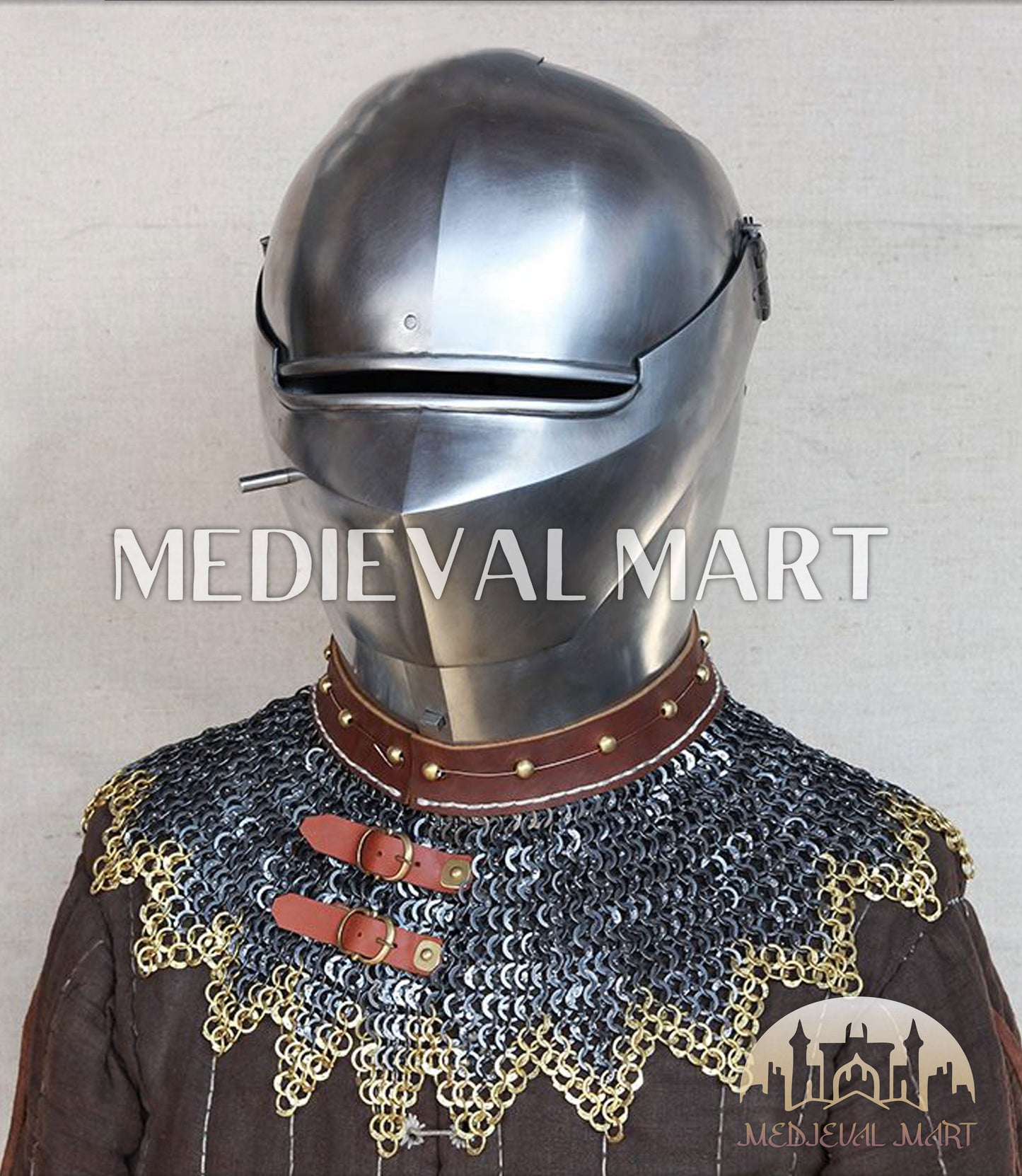 MEDIEVALMART XV Century Italian King Guard Houndskull Combat Bascinet Helmet
