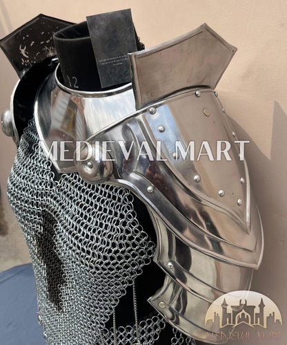 MEDIEVALMART (Isolara Dragonplate) Women’s Armor W/H Silver (Dragonfang) Jesus Chainmail Armor