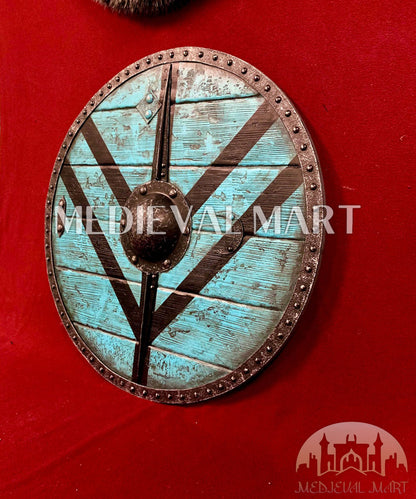MEDIEVALMART Legendary Viking's Lagertha “Saxo Grammaticus” Battleworn Iconic Viking Wooden Shield | Gifts For Dad