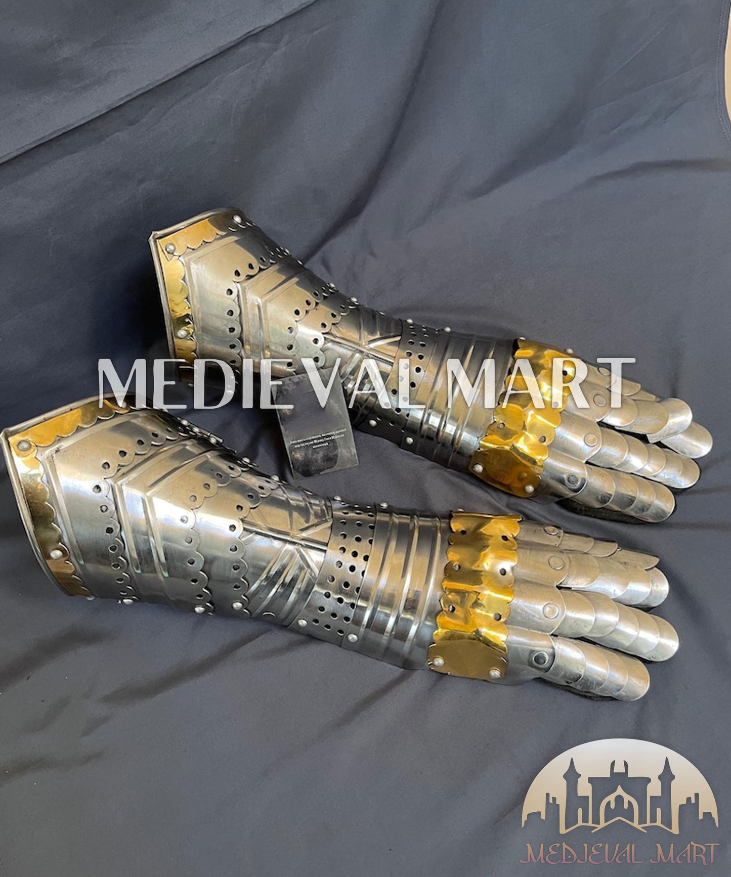 MEDIEVALMART European Royal Knights Guard Hand Gauntlet Costume  - LARP Gloves Armor