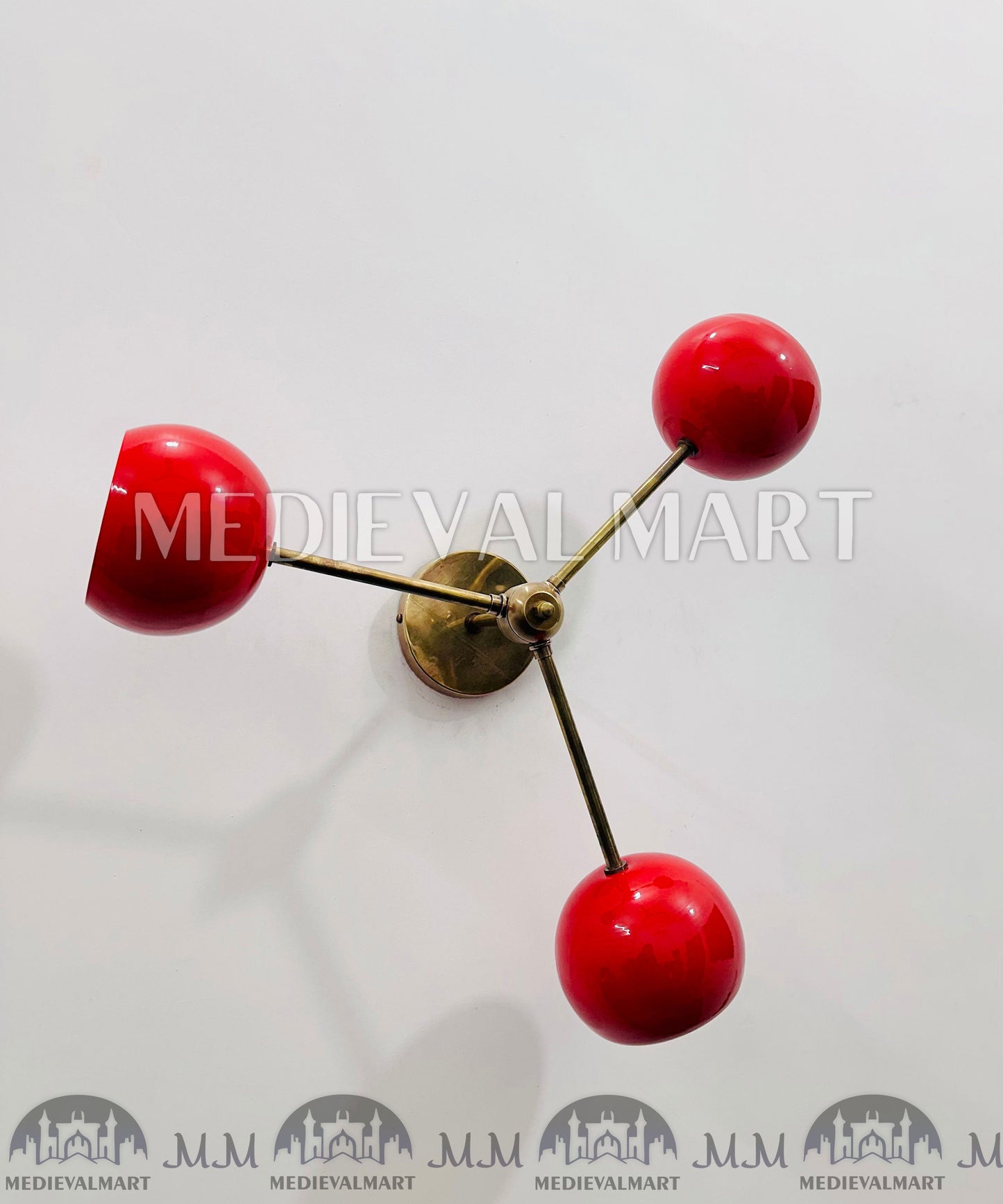 MEDIEVALMART Handmade Metal Brass Wall Sconce: Multicolour Triangle Lamp, Home Decor