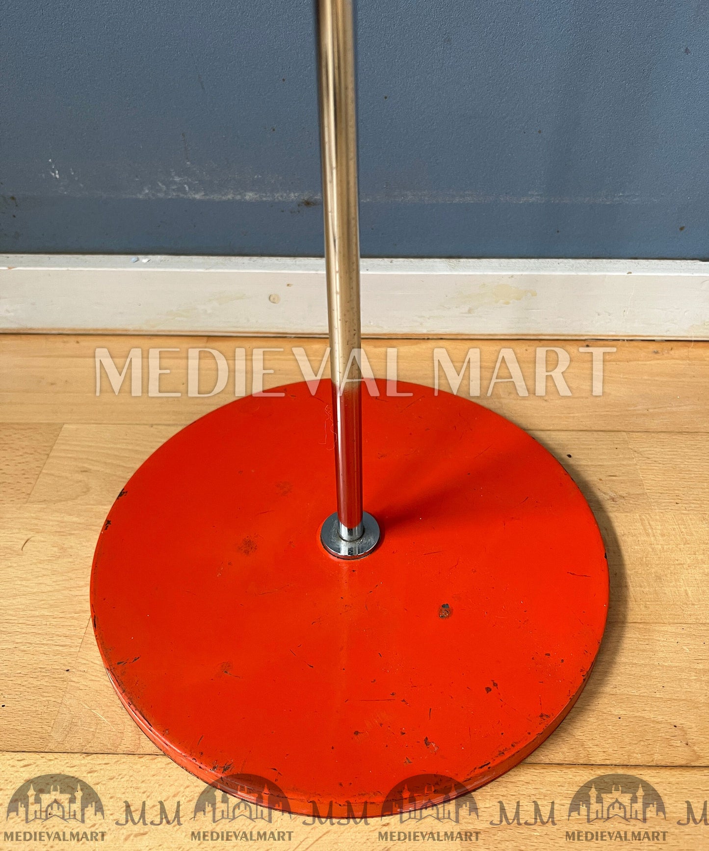 MEDIEVALMART 1960s Italian Red Mid Century Space Age Floor Lamp