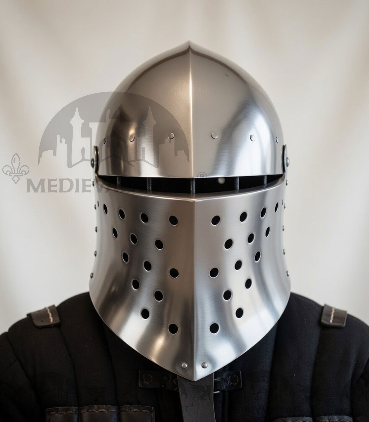 MEDIEVALMART 14th-Century Gothic European knight Modern Fighting Samson Helmet for IMCF