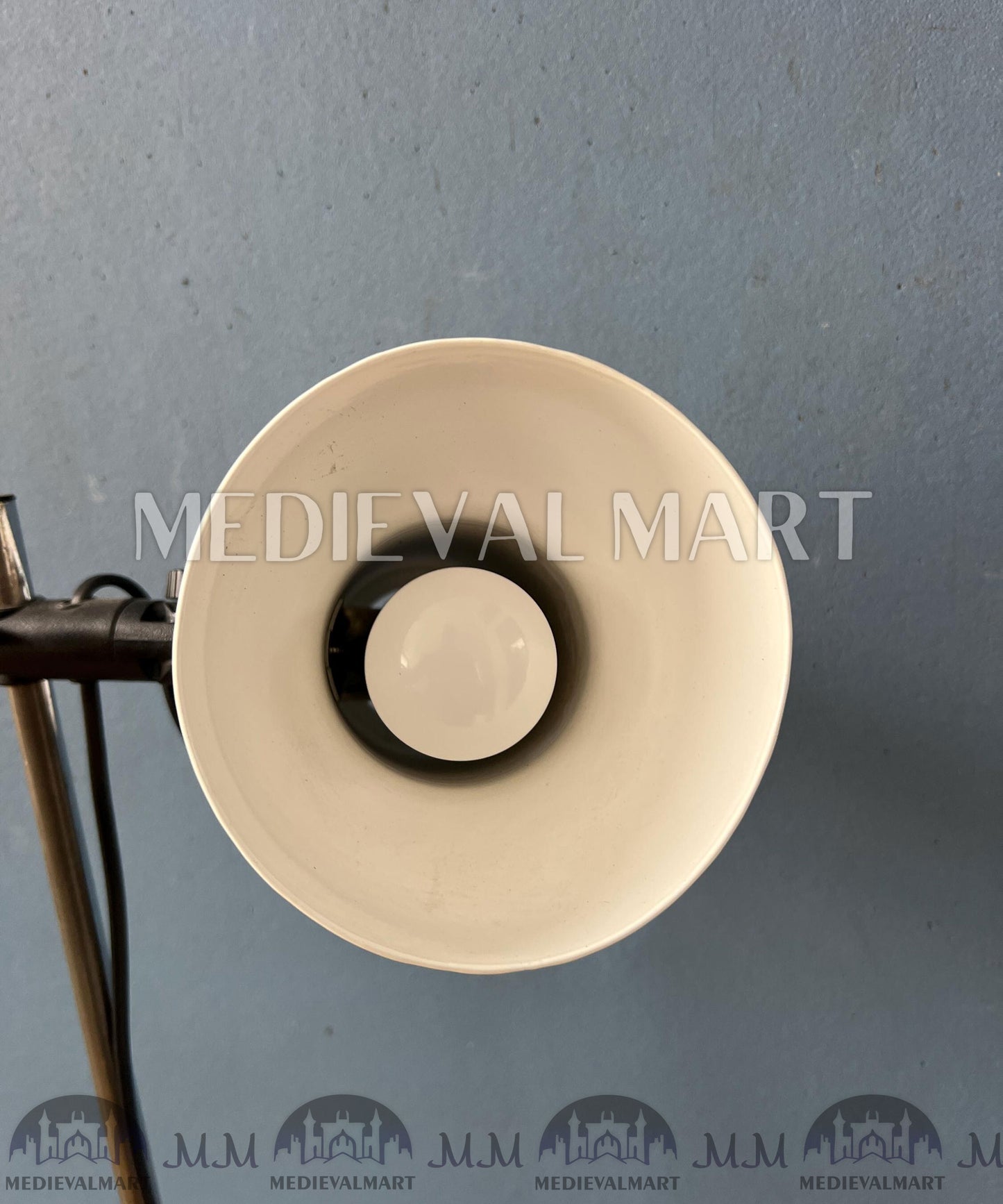 MEDIEVALMART Vintage Italian Small White Mid Century Floor Lamp