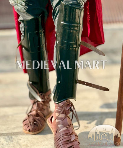 MEDIEVALMART Medieval Black Knight Steel Greek 300 Spartan King Leonidas Full Costume