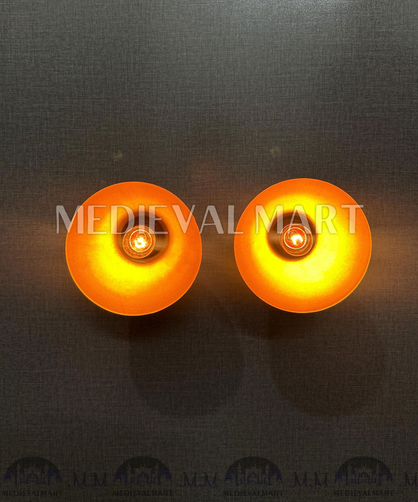 MEDIEVALMART Industrial Black and Gold Wall Sconce: Modern Dome Light Fixture