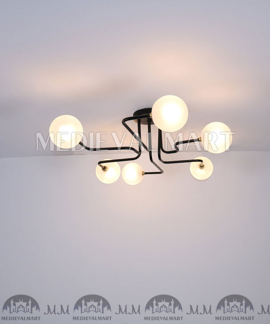 MEDIEVALMART Minimal Mid Century Light, Elongated Lamp, Ceiling Light Fixture