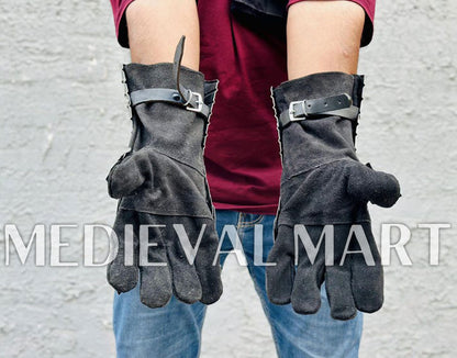 MEDIEVALMART LOTR Witcher Sauron-Inspired Silver Gauntlet - Cosplay Gloves Armor