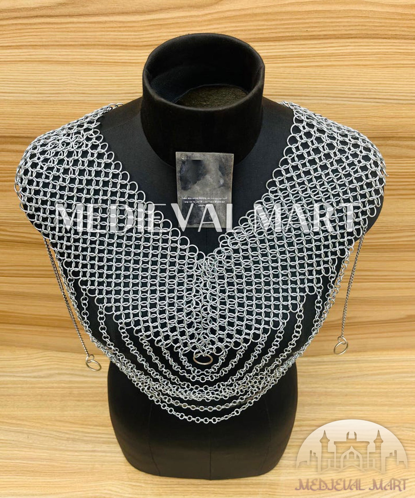 MEDIEVALMART Women’s Silver (MoonFire) Chainmail Armor W/o Skirt