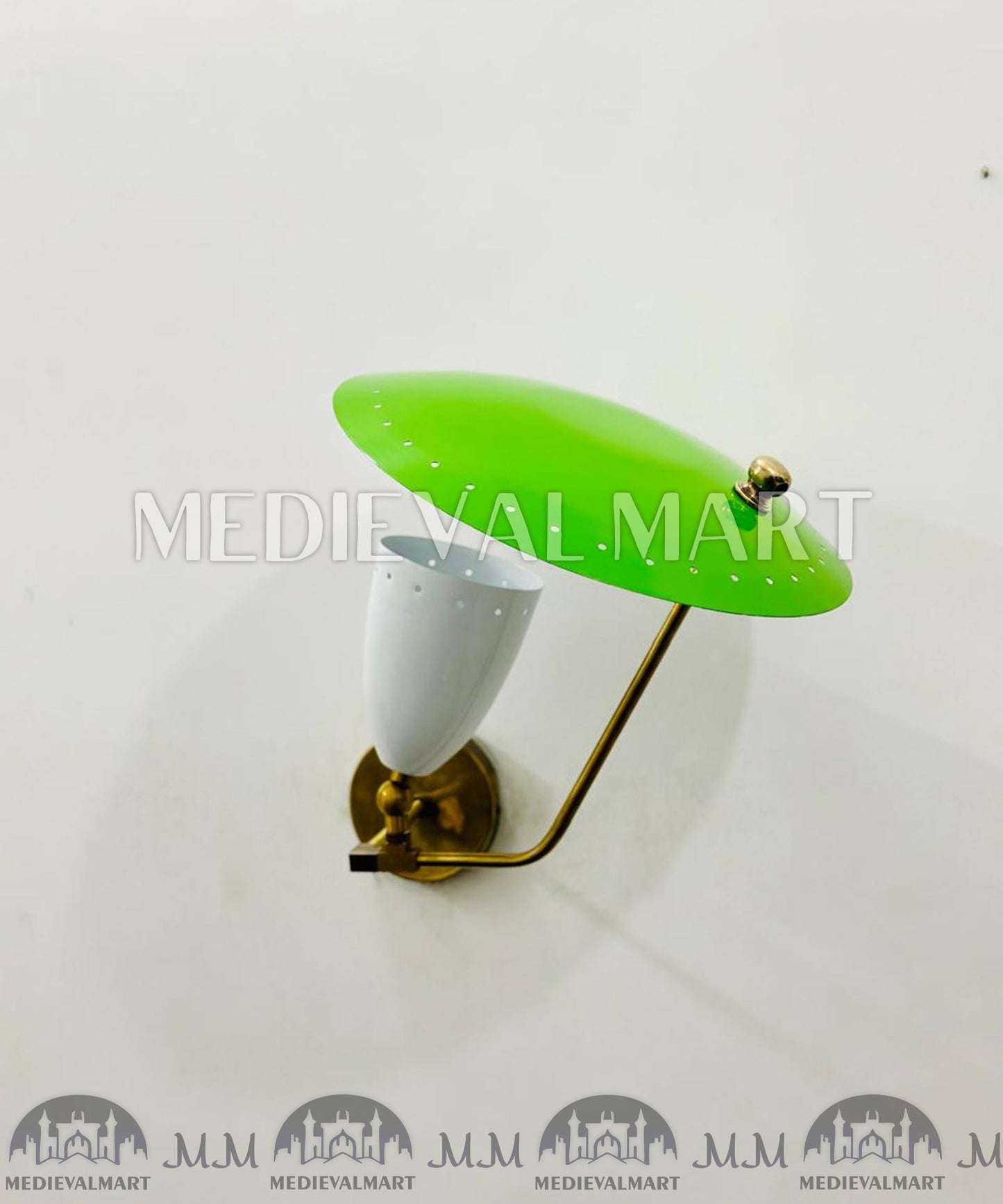 MEDIEVALMART Handmade Custom Brass Wall Lamp: Mid-Century Modern Sconce