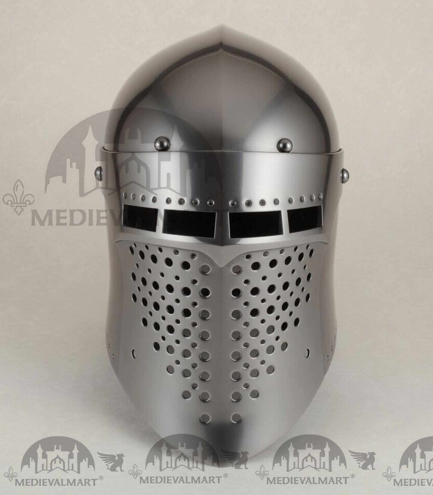 MEDIEVALMART Medieval Forged Steel Alexander (ROA 1332) Full Size War Helmet