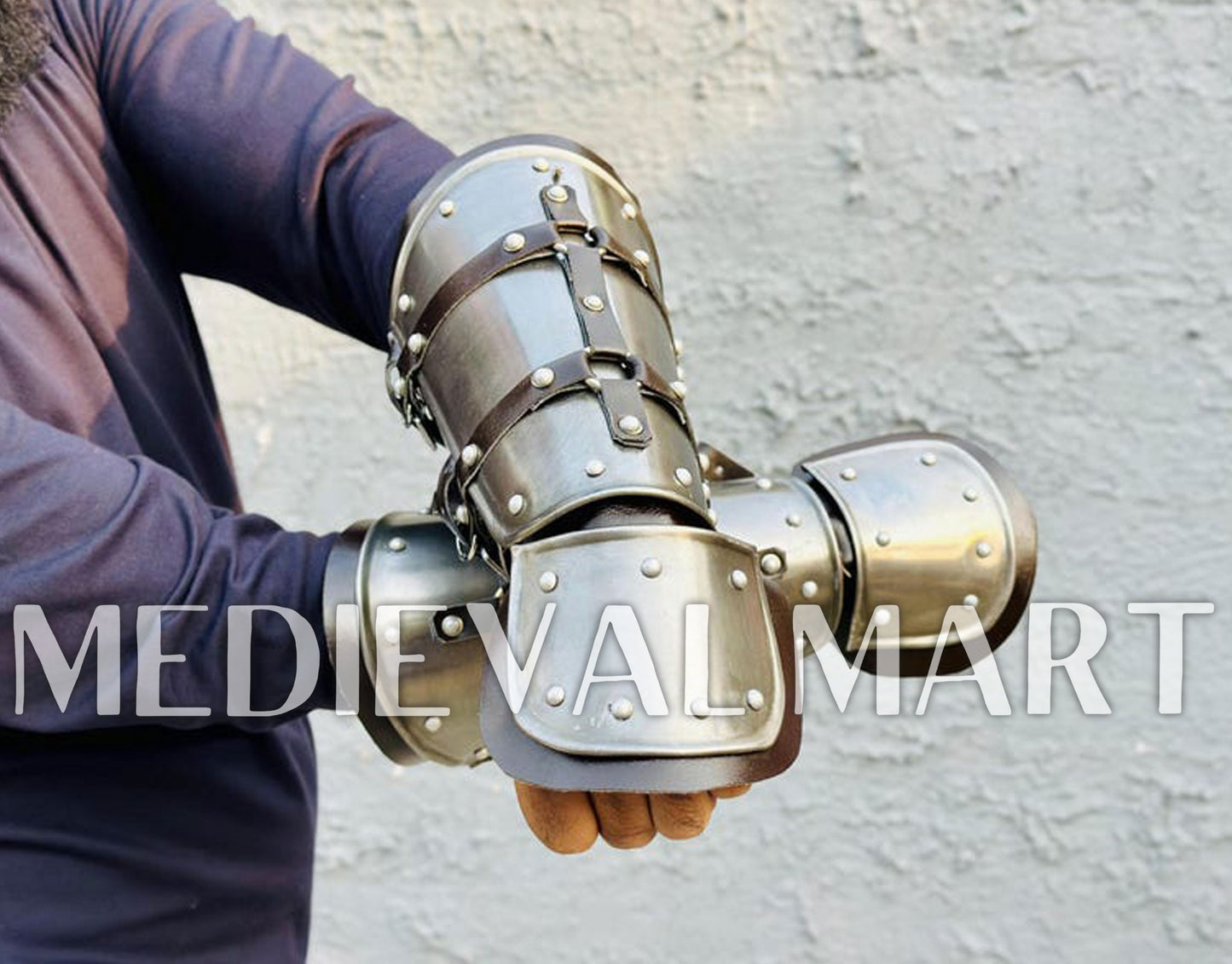 MEDIEVALMART Medieval Arm Witcher Steel Bracers Armor - LARP Armor