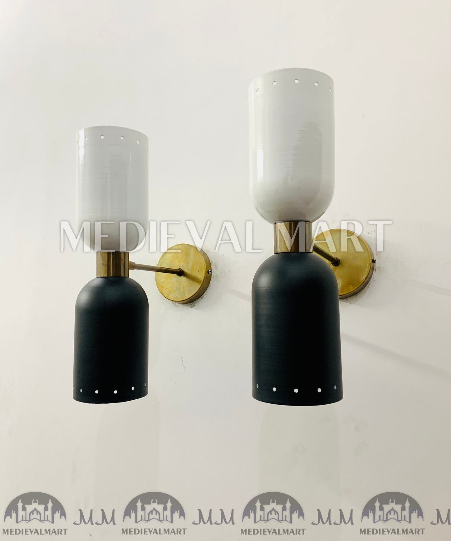 MEDIEVALMART Handmade Mid Century Modern Brass Wall Sconce: Italian Diablo Light Fixture