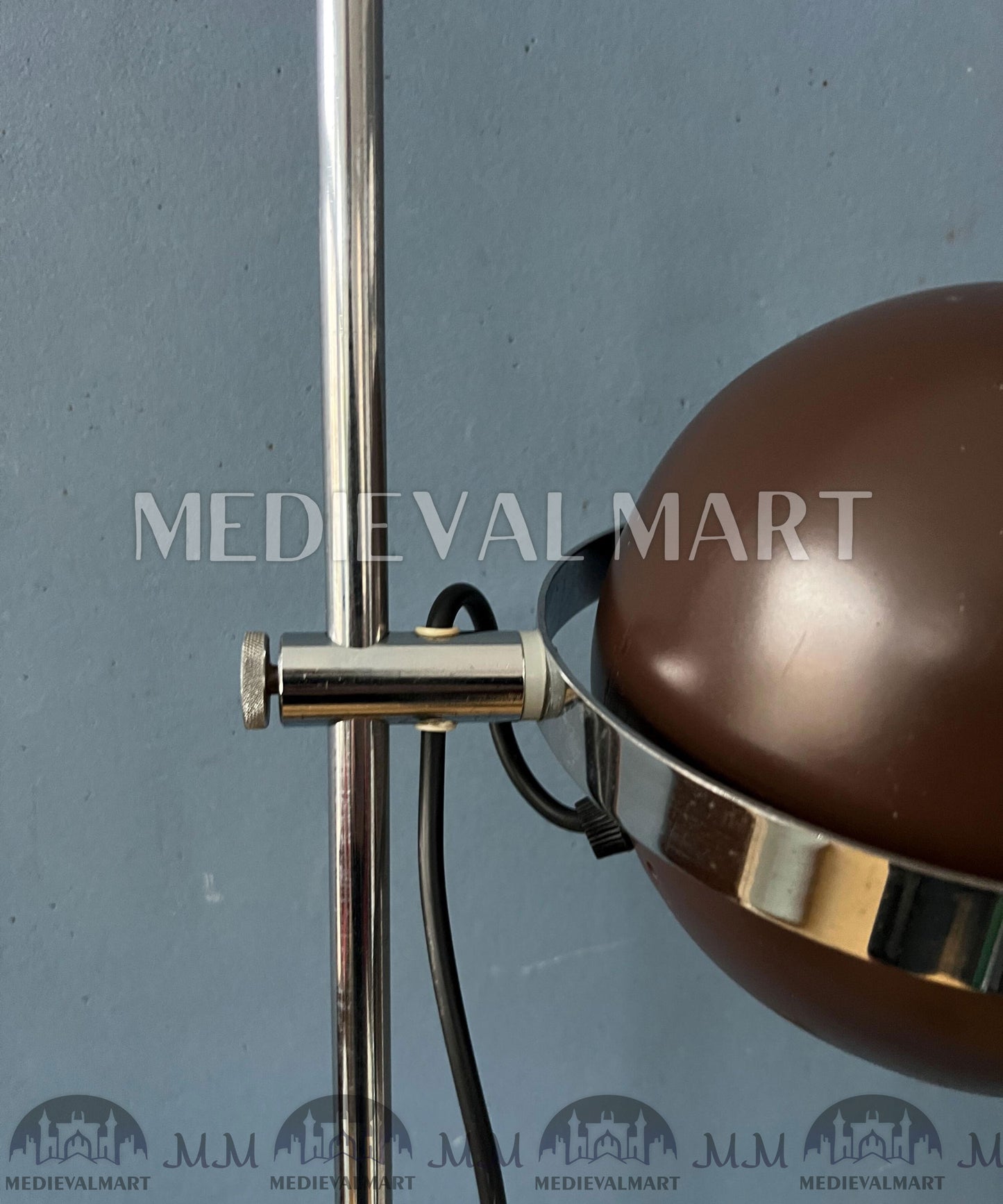 MEDIEVALMART Vintage Brown Mid Century Space Age Eyeball Floor Lamp