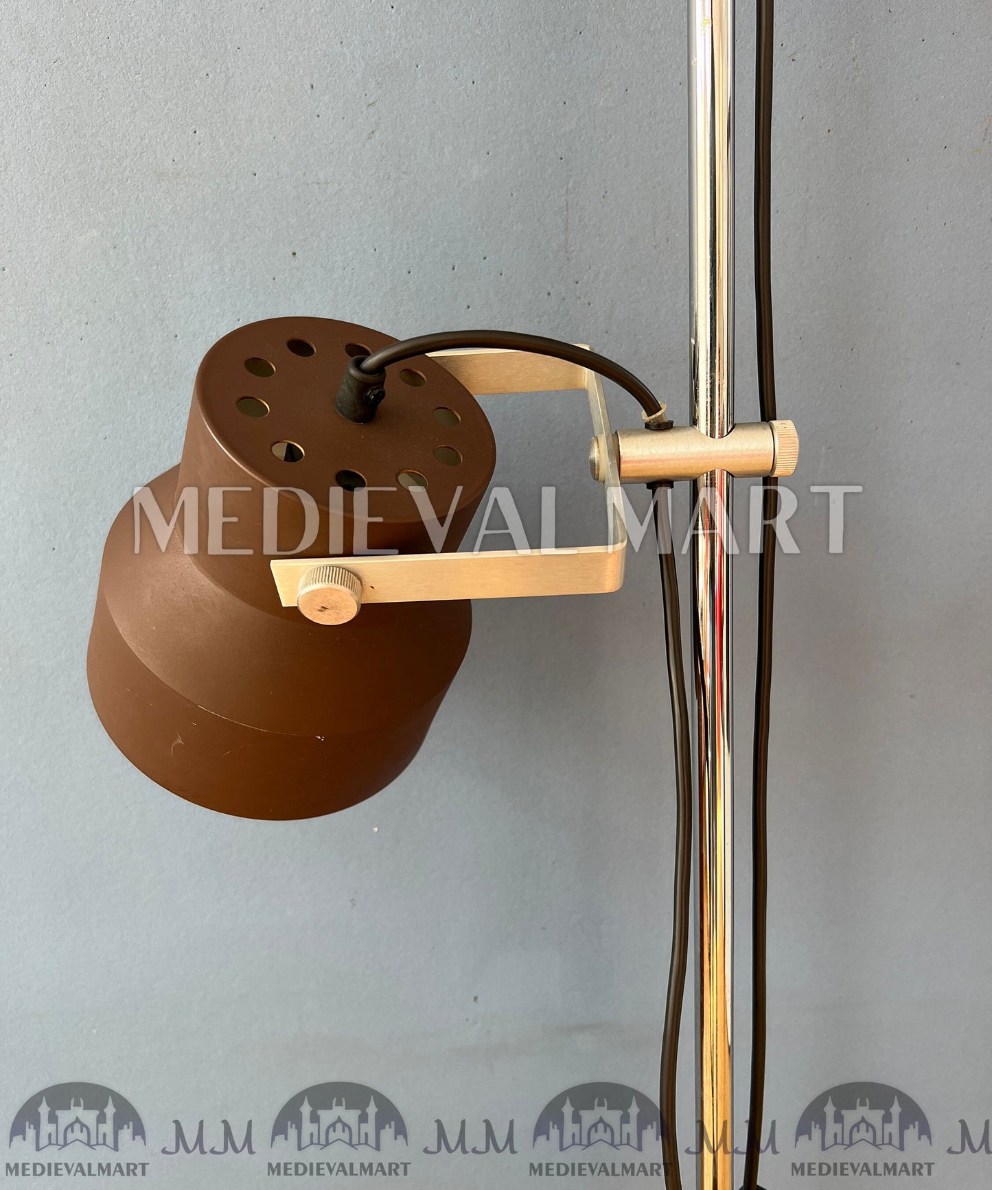 MEDIEVALMART Vintage Brown Dijkstra Mid Century Space Age Floor Lamp
