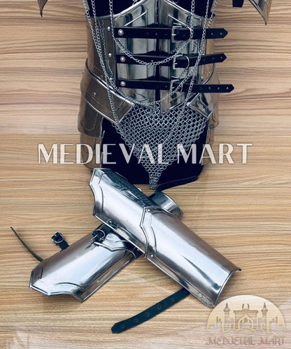 MEDIEVALMART (Isolara Dragonplate) Women’s Armor W/H  (MoonFire) Chainmail + Frost Belt + Arms Armor
