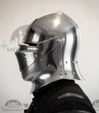MEDIEVALMART Gothic Armet Helmet – Medieval Full Face Steel Helmet for LARP & Reenactment