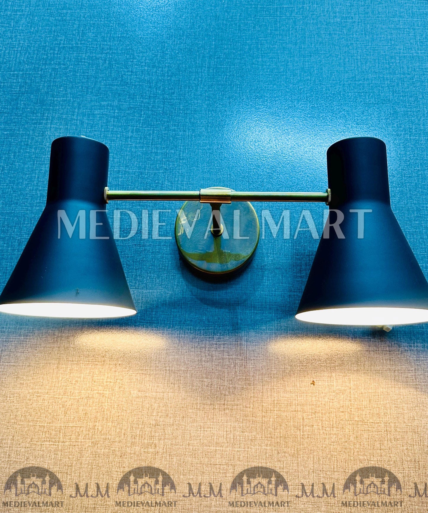 MEDIEVALMART Mid Century Brass Diabolo Wall Sconce - Italian Modern Lighting