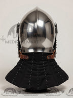 MEDIEVALMART Medieval Pig-Face Bascinet Helmet / Medieval Milan hound skull Bascinet helmet / Reenactment Helmet
