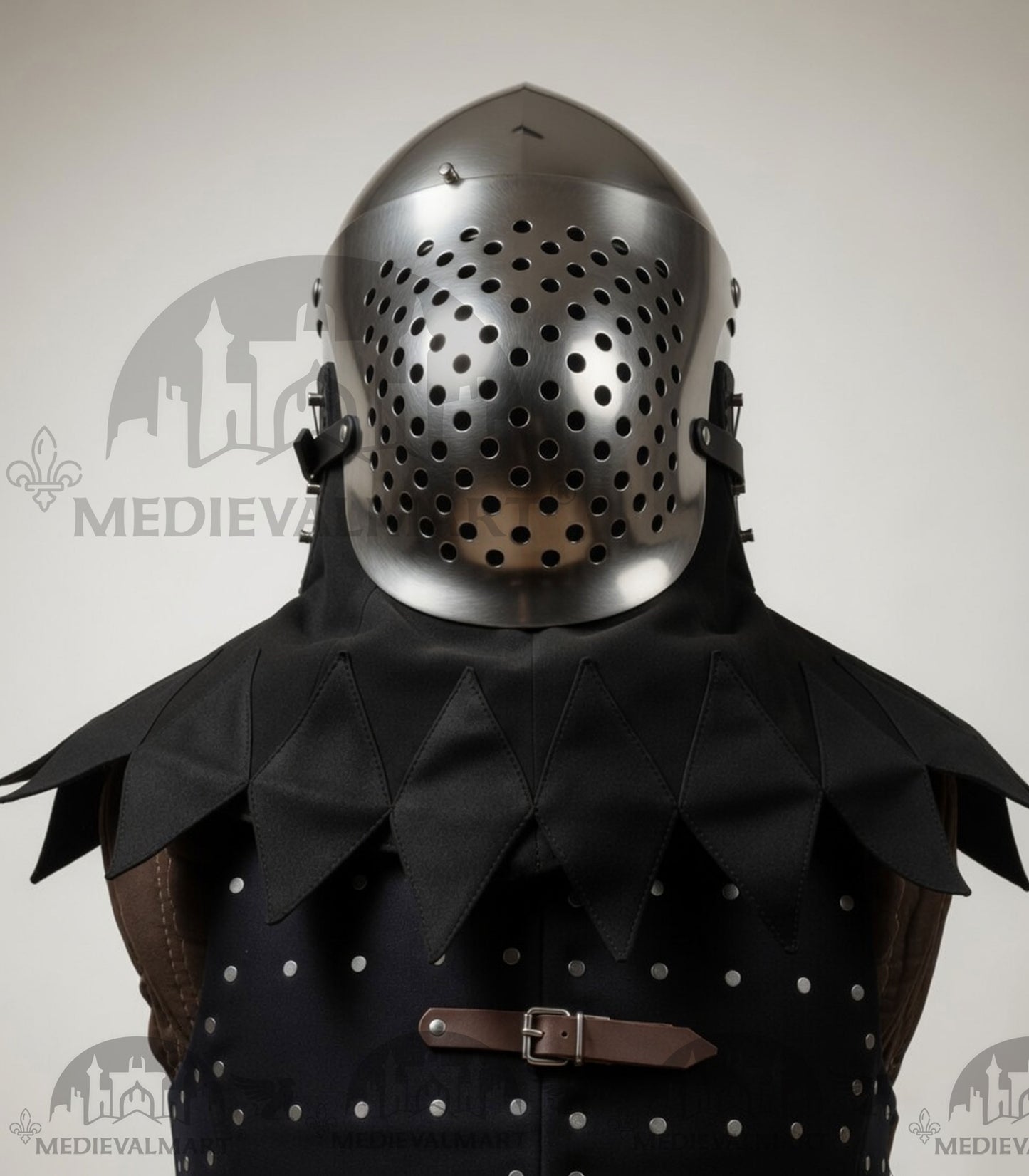 MEDIEVALMART Medieval Archaic “Eisenkopf” Bacinet Helmet Italian HMB; SCA "Bellifortis"