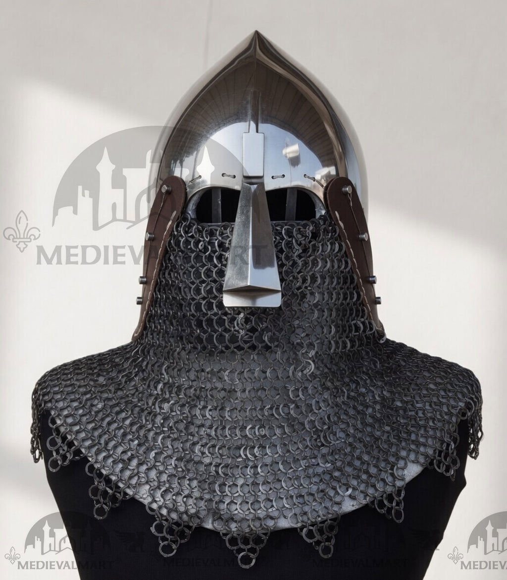 MEDIEVALMART IX Century European Nasal Bascinet Helmet for HMB; SCA; Buhurt
