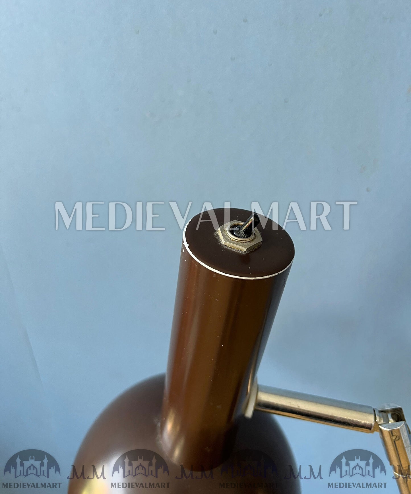 MEDIEVALMART Mid Century Vintage Hala Brown Ball Rotating Floor Lamp