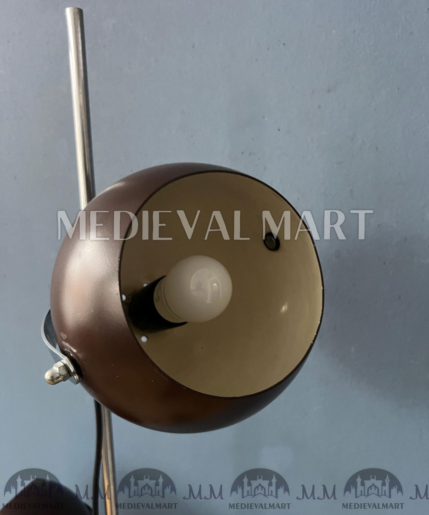 MEDIEVALMART Vintage Brown Mid Century Space Age Eyeball Floor Lamp
