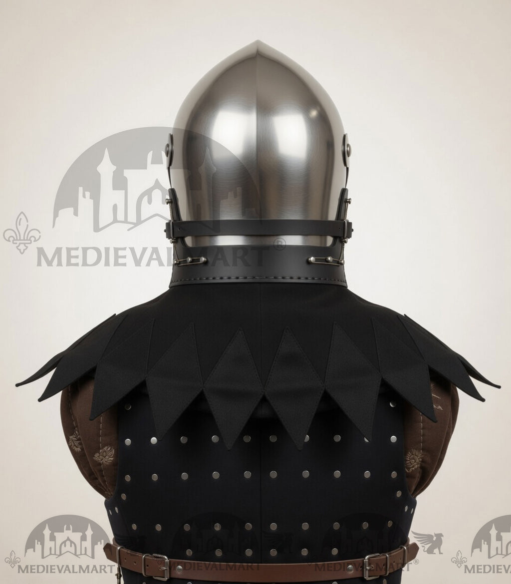 MEDIEVALMART Medieval Archaic “Eisenkopf” Bacinet Helmet Italian HMB; SCA "Bellifortis"