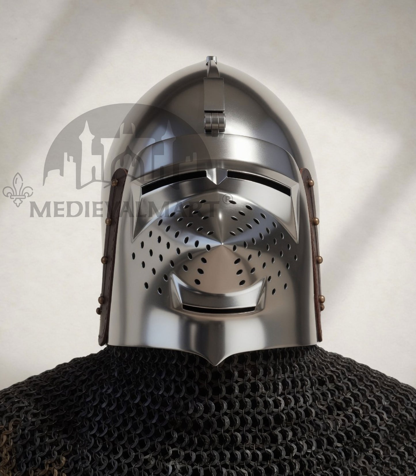 MEDIEVALMART XIV Century Medieval Houndskull "Lorenzo" Bascinet Visor Helmet HMB; IMCF