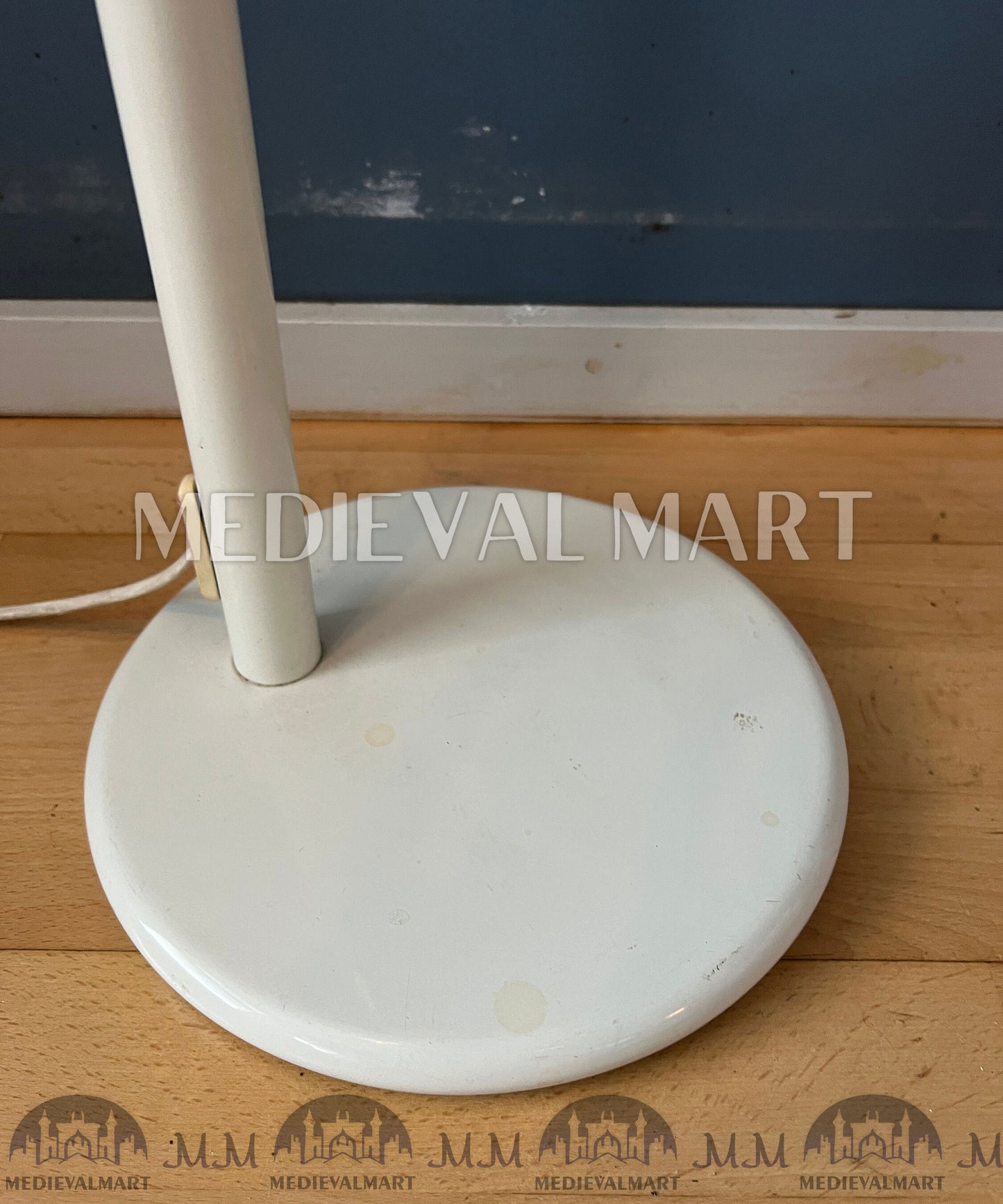 MEDIEVALMART Vintage Beige Mid Century Floor Lamp with Plexiglass Shade