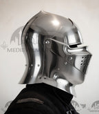 MEDIEVALMART Gothic Armet Helmet – Medieval Full Face Steel Helmet for LARP & Reenactment