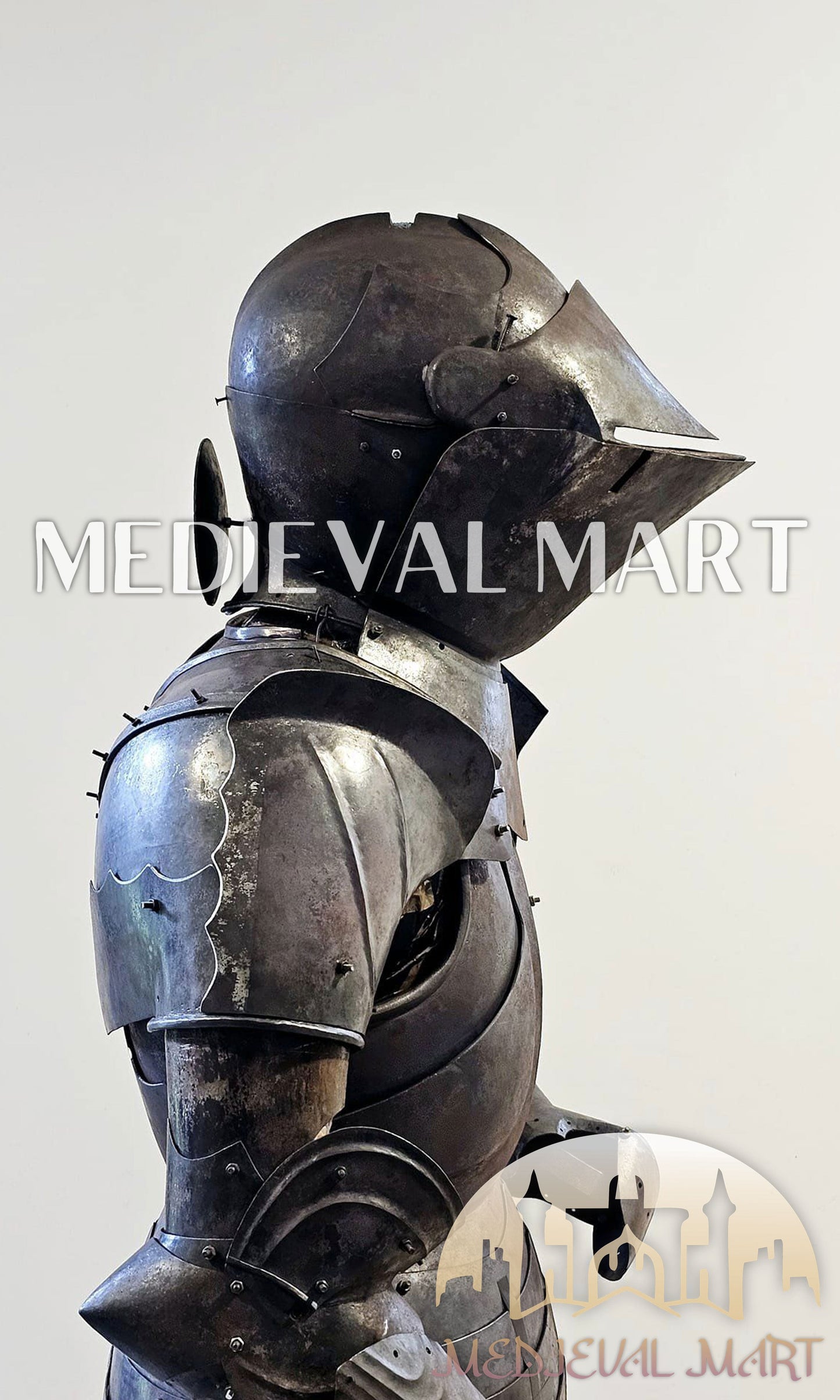 MEDIEVALMART 15th Century Medieval Knight Combat Full Body Armor W/O Polish for Antique Touch