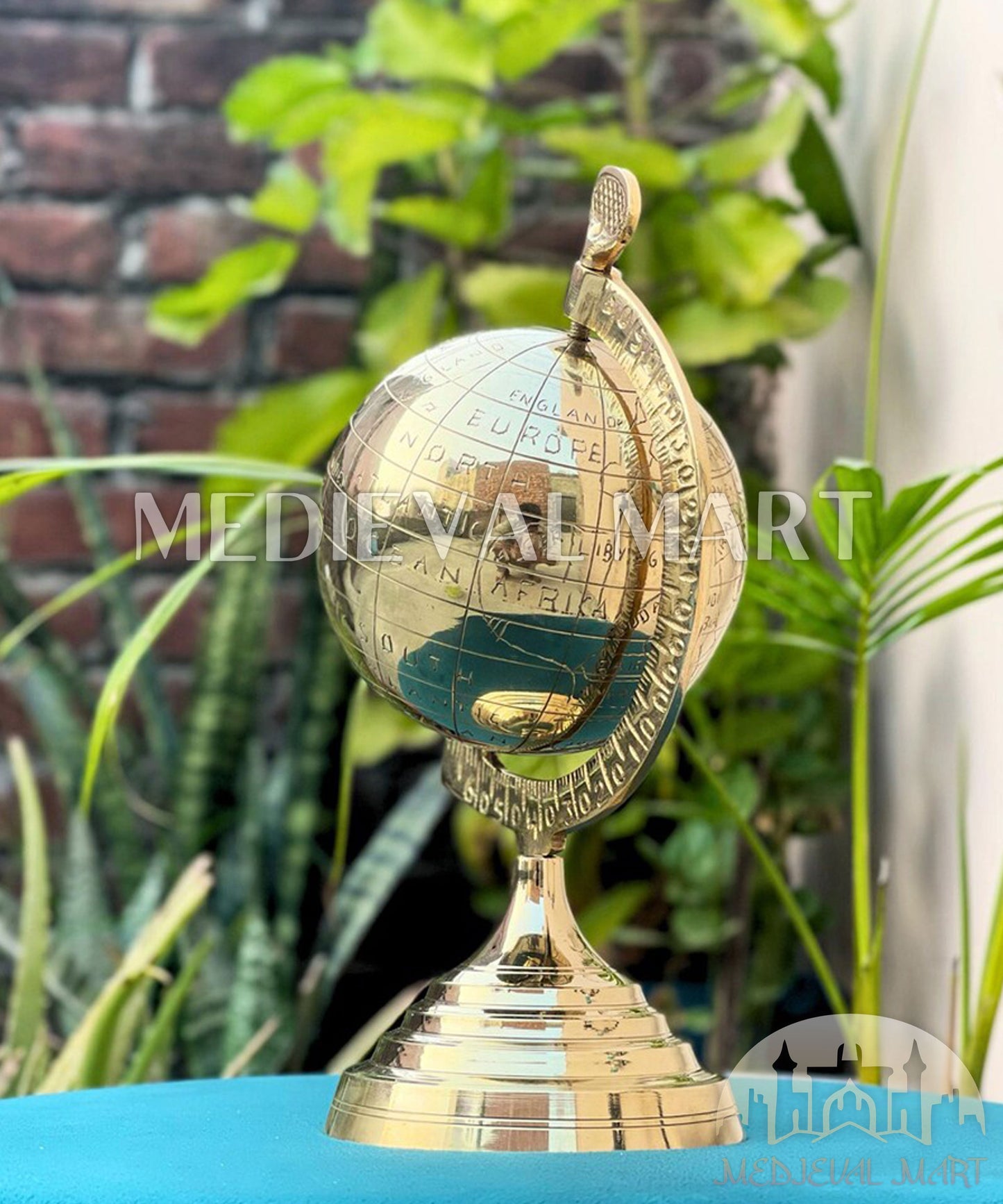 MEDIEVALMART Full Brass Armillary Sphere Globe Celestial Rotating World | Christmas Gifts, Gift for Dad, Gift for Mom