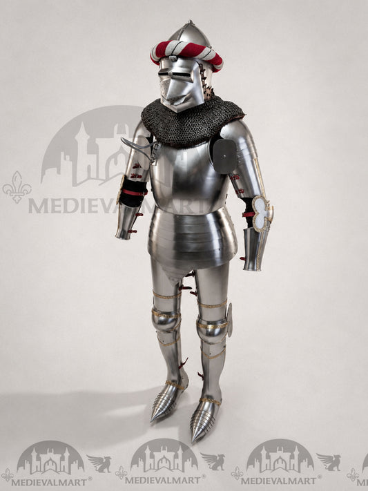 MEDIEVALMART Armure médiévale complète authentique François avec Hounskull