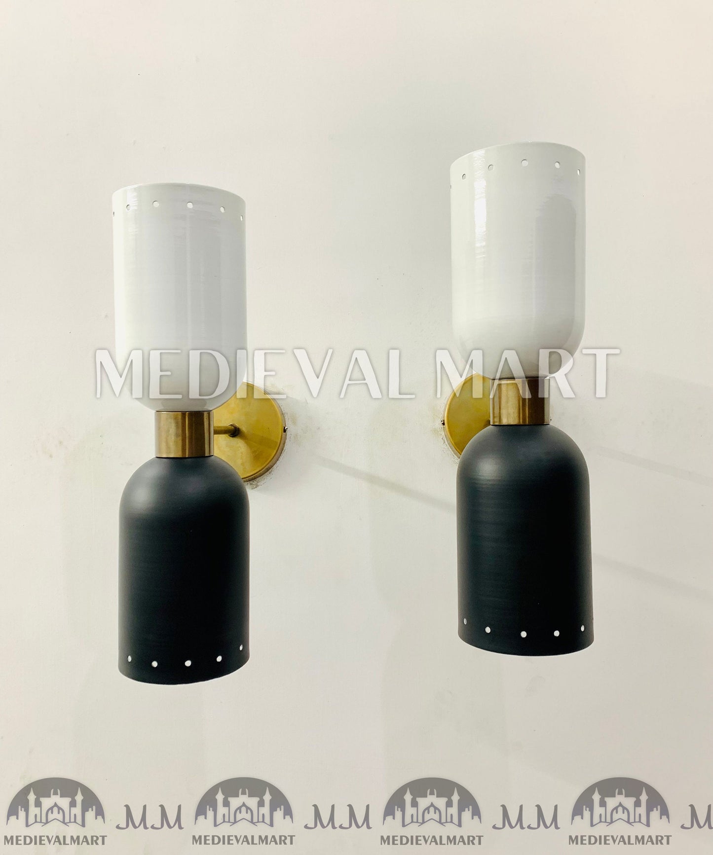 MEDIEVALMART Handmade Mid Century Modern Brass Wall Sconce: Italian Diablo Light Fixture