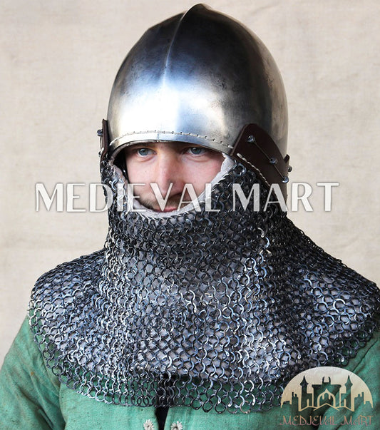 MEDIEVALMART Barbute XVth-Century Italian Open Face T-Shaped Bascinet