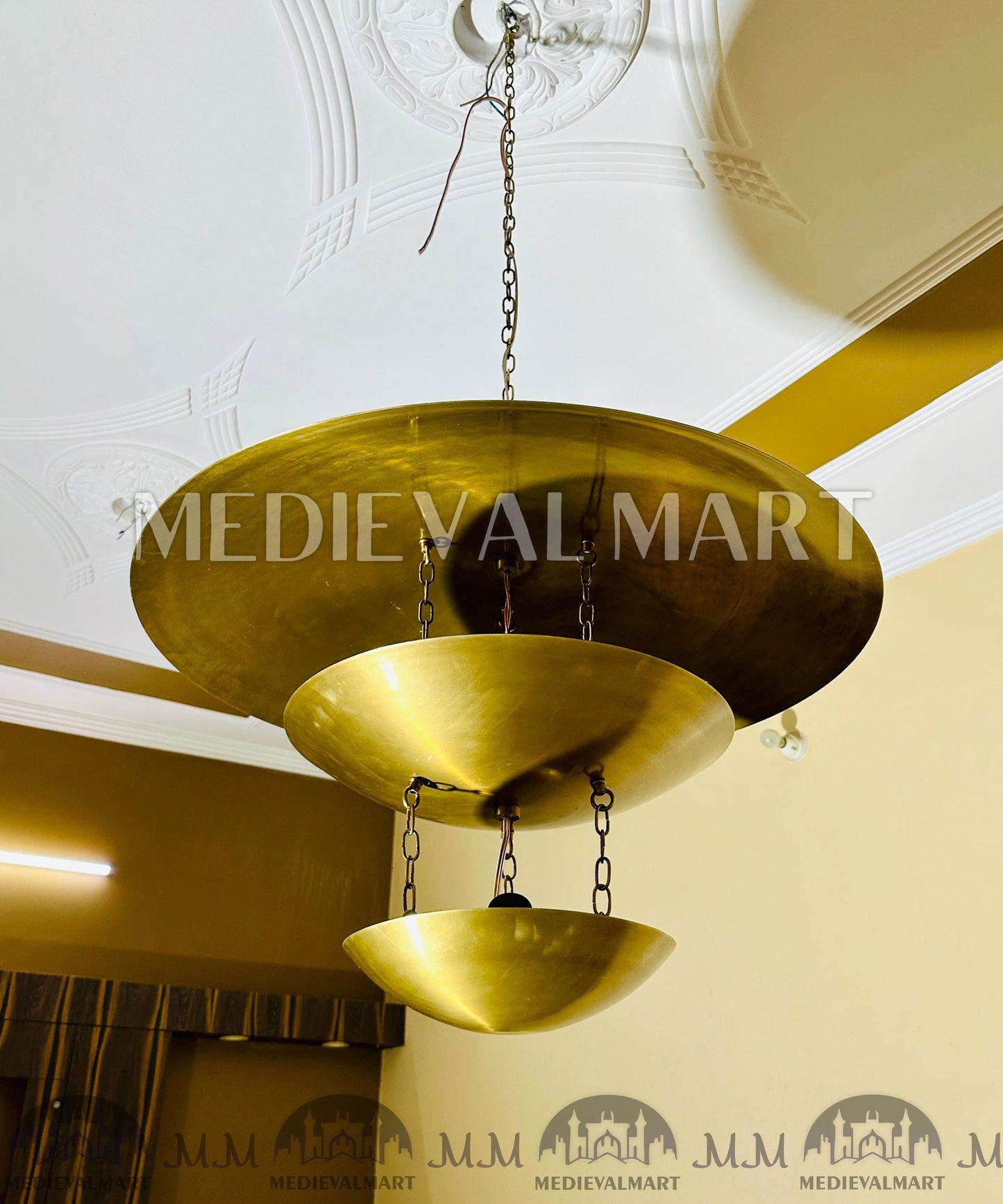 MEDIEVALMART Mid Century Modern Brass Sputnik Chandelier - 6 Light Ceiling Fixture